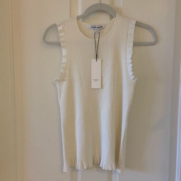 Elizabeth and James Tops - NWT ELIZABETH AND JAMES Clementine ribbed-knit tank top in White Size Medium